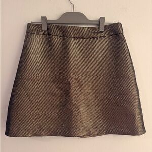 H&M Metallic Gold/Coppery Mini Skirt